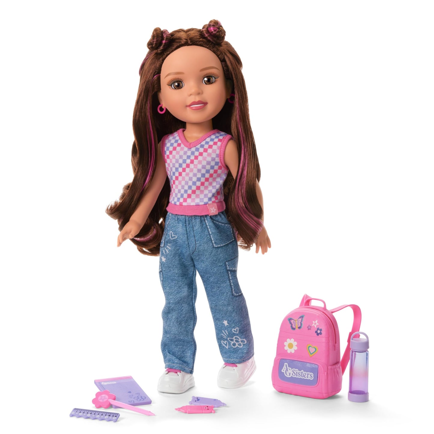 American Girl, AG Sisters School Style Fashion Set, Doll Clothes, for 14.5-inch Dolls, 10 pcs, for Ages 4+ (Amazon Exclusive)