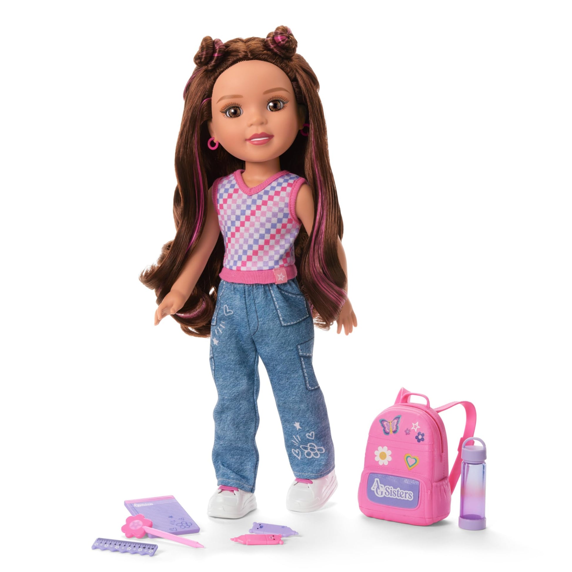 American Girl, AG Sisters School Style Fashion Set, Doll Clothes, for 14.5-inch Dolls, 10 pcs, for Ages 4+ (Amazon Exclusive)