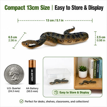 JOKFEICE Realistic Animal Figures Green Anaconda Figurines, Science Project, Cake Topper, Early Educational Toys Birthday for Toddlers Kids Age 3 4 5