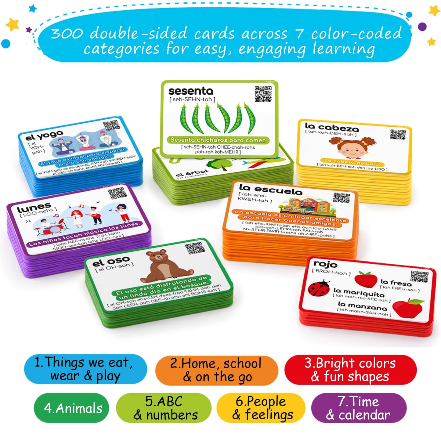 300 English and Spanish Flash Cards for Kids with Audio - Simply Magic