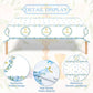 Pedenty 3-Piece 54 x 108 Inch First Communion Plastic Tablecloth - Floral Cross Disposable Rectangle Table Covers for First Communion Party, Church