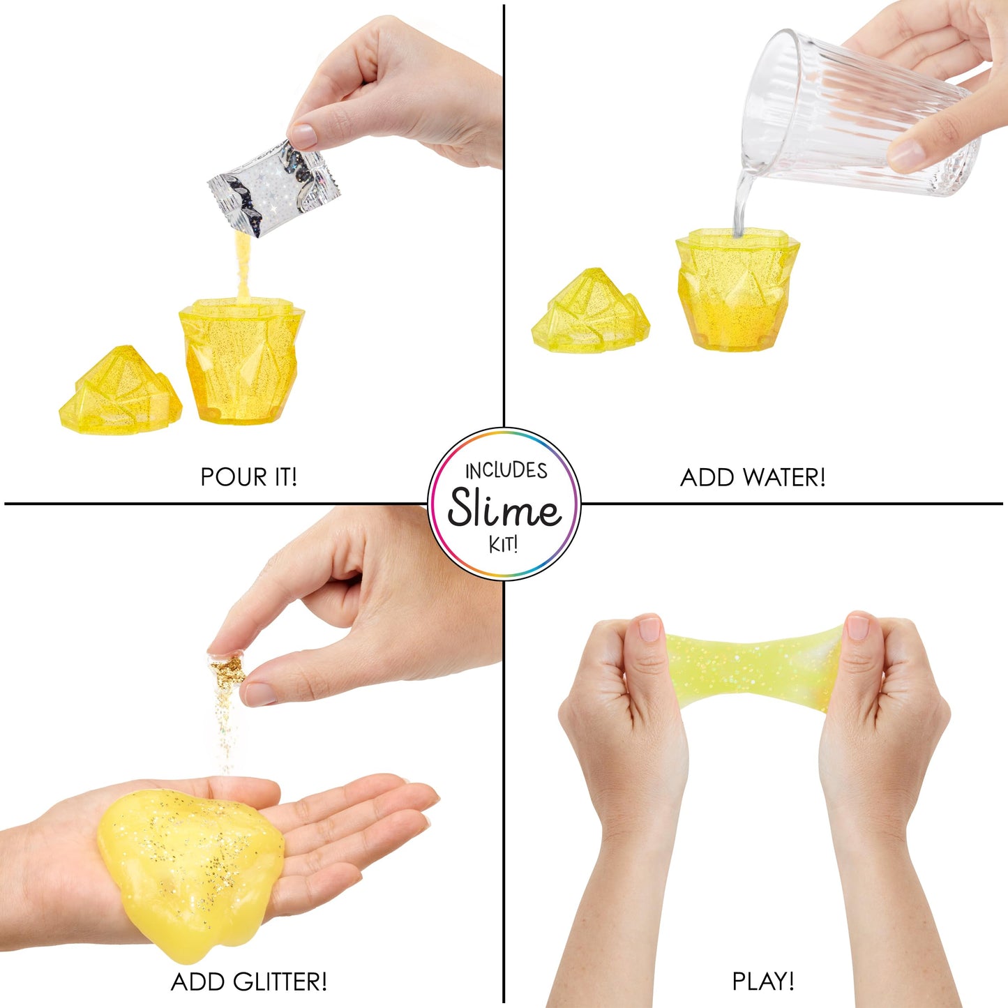 Rainbow High Sunny, Yellow with Slime Kit & Pet, Blonde 11" Shimmer Posable Fashion Doll with DIY Sparkle Slime, Magical Yeti Pet, Fun Play