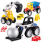 MOBIUS Toys Magnetic Vehicle Building Set - 72-Piece STEM Construction Kit with Play Mat & Road Signs - Magnetic Car & Truck Building Toys for Kids
