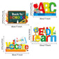 4 Pieces Back to School Party Decorations Wooden First of School Centerpieces Ready to Learn Table Toppers for School Classroom Home Teacher Party