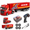 UZM 1/64 RC Track with Trailer, Remote-Controlled Lifting Trailer, 2-in-1 Drift & Race Toy, Dual Motors, LED Lights & Horn, 2.4GHz Remote Control