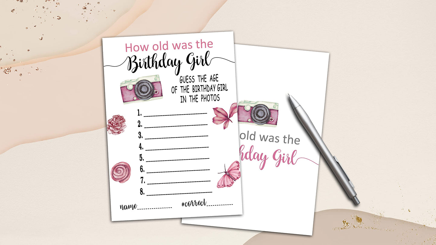 Gihyan Birthday Party Games - How Old Was The Birthday Card Game for Adults - Birthday Party Decorations - Sleepover Supplies(01)