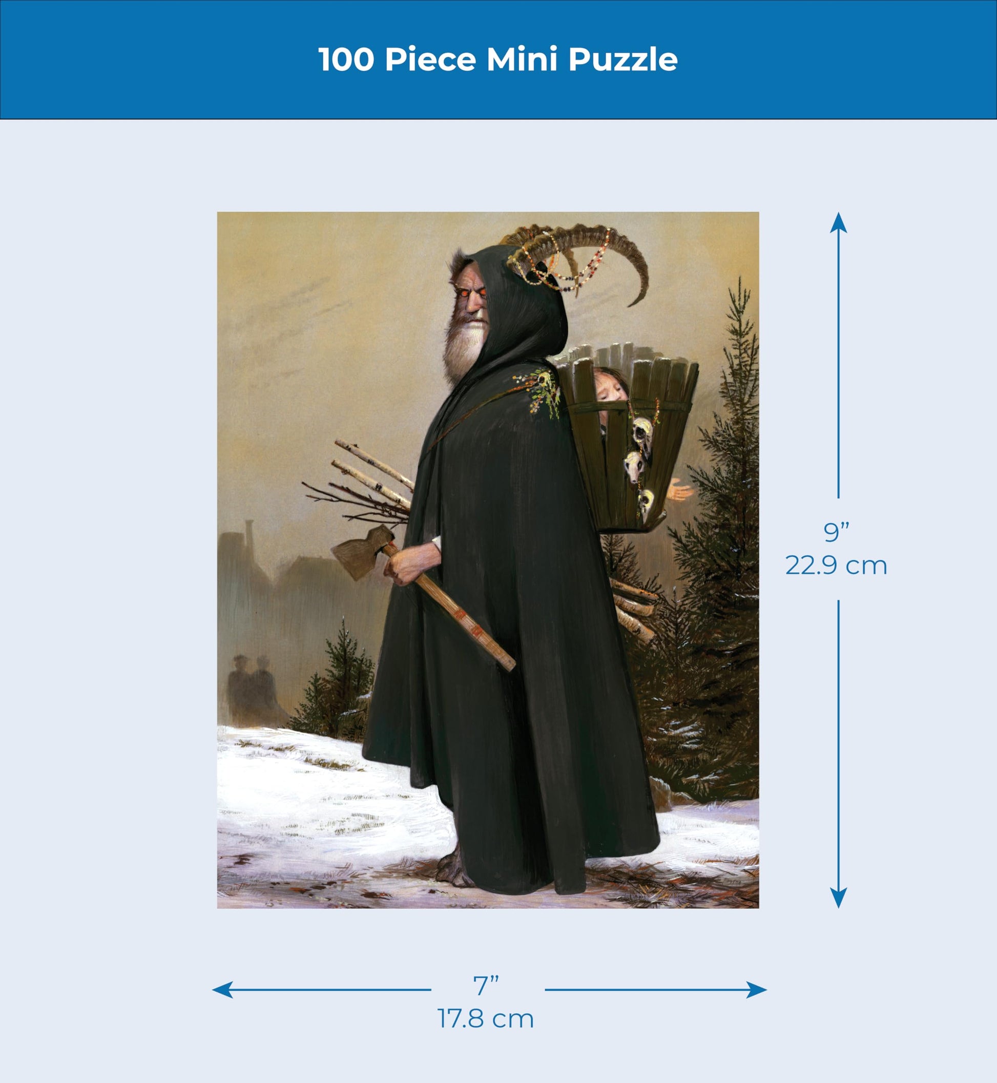 New York Puzzle Company - Bill Mayer The Krampus Mini - 100 Piece Jigsaw Puzzle for Adults by Bill Mayer