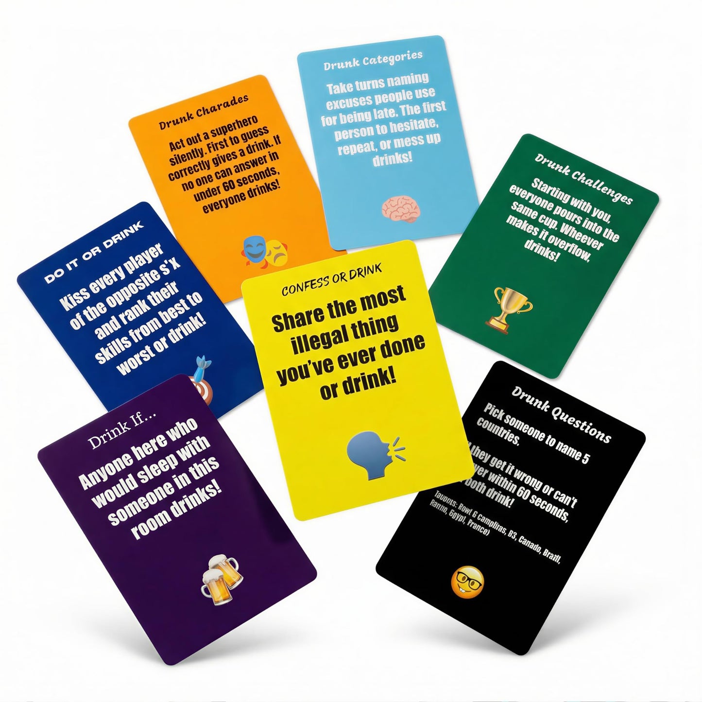 Party Cards - Drinking Card Game for Adults | 250 Prompts | Fun Party Game for Game Night, Beach, Pool Party, Vacation & Adult Birthday Gift | 2-10+