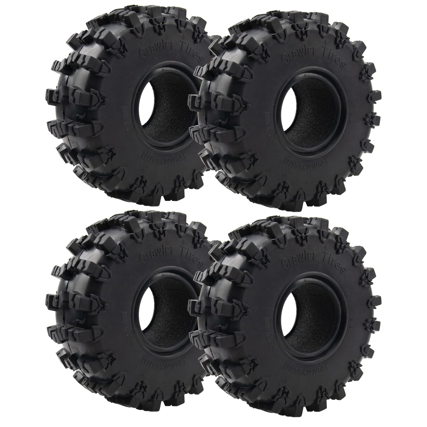 4Pcs ShareGoo Rubber 2.2" Crawler Mud Terrain Tires Super Grip Soft Tyre OD 148mm Compatible with Axial SCX10 90047 D90 TF2 Tamiya CC01 Traxxas TRX4