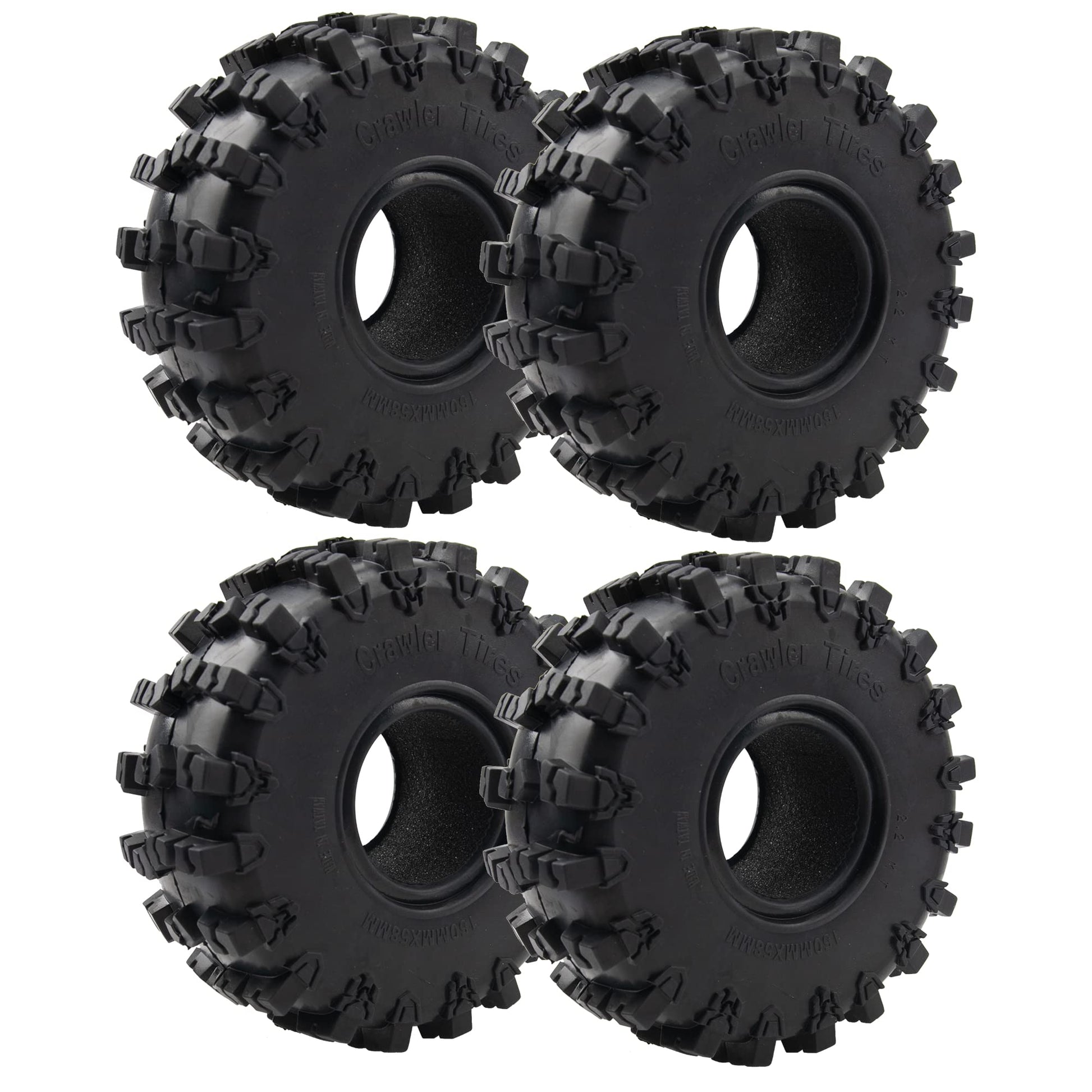 4Pcs ShareGoo Rubber 2.2" Crawler Mud Terrain Tires Super Grip Soft Tyre OD 148mm Compatible with Axial SCX10 90047 D90 TF2 Tamiya CC01 Traxxas TRX4