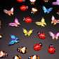 Miniature Micro Resin Ladybug Butterfly Bee Set, Dollhouse Miniature Flatback Cabochon Bugs, for Spring Fairy Garden, Terrarium, Scrapbook, Nail Art