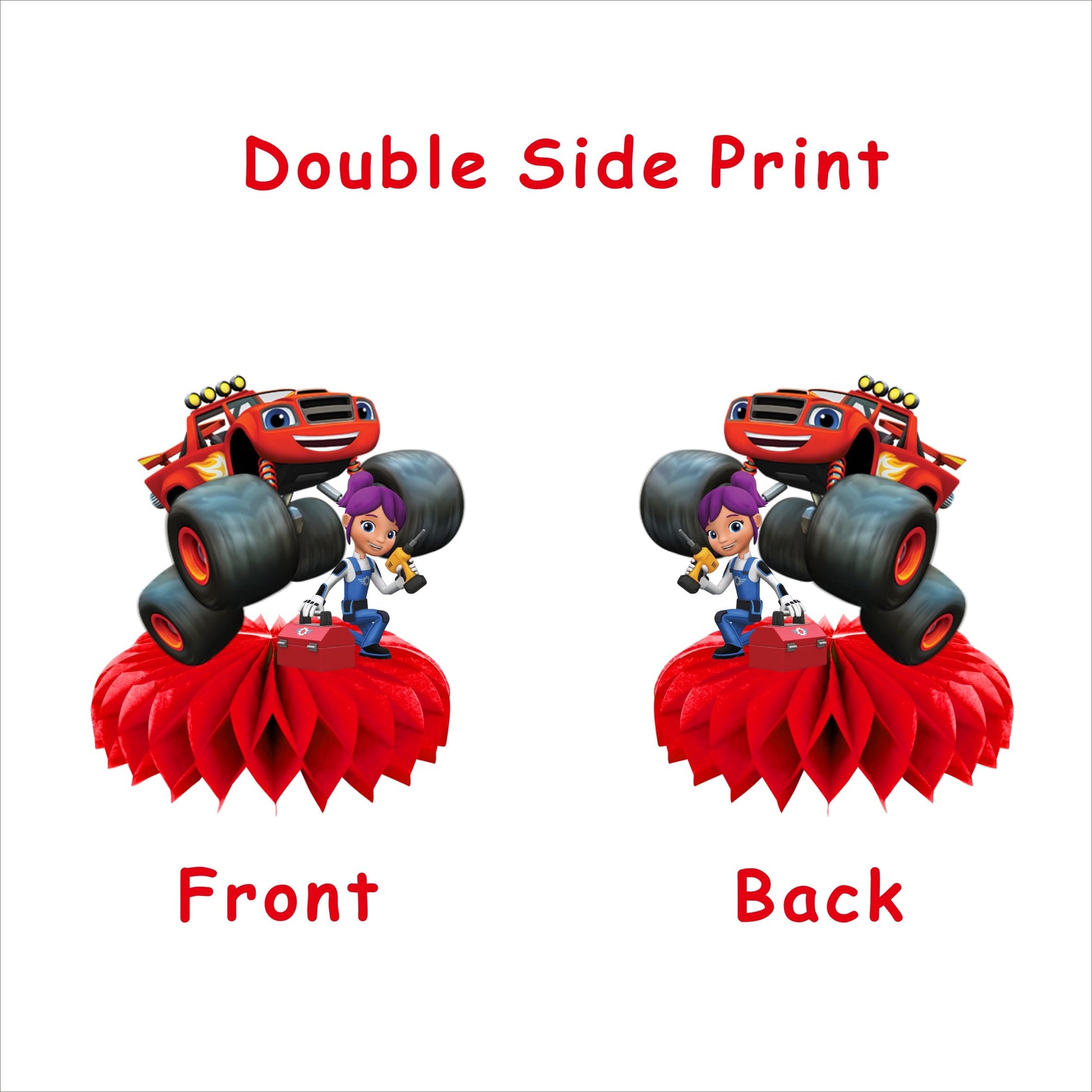 8Pcs Cartoon For Blaze and The Monster Honeycomb Table Centerpiece,Birthday Party Supplies Table Decorations for Party Decorations.