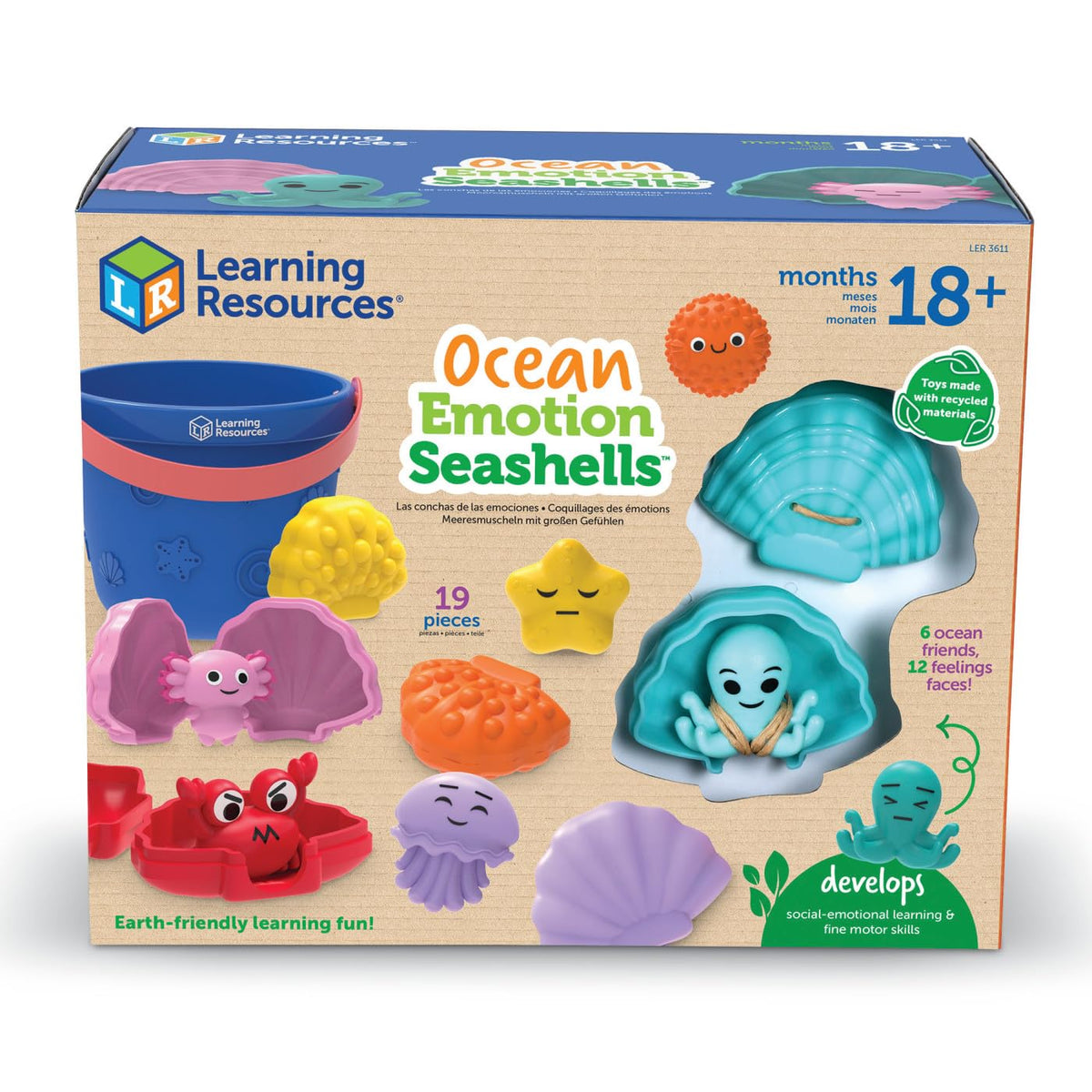 Learning Resources Ocean Emotions Seashells, Ocean Animals Figures, Seaside Game, Sand Toys, Sensory Toys, Sensory Bin, Toddler Outdoor, Preschool