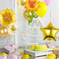 BIEUFBJI Yellow Sunflower Birthday Balloons Aluminum Foil Sunflower Shaped Mylar Balloons for Sunflower Theme Party Wedding Baby Shower Decor (8Pcs)