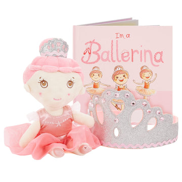 Tickle & Main Ballerina Princess Gift Set, Ballerina Doll, Dance Recital Gifts for Girls - First Dance Recital Dancer Doll