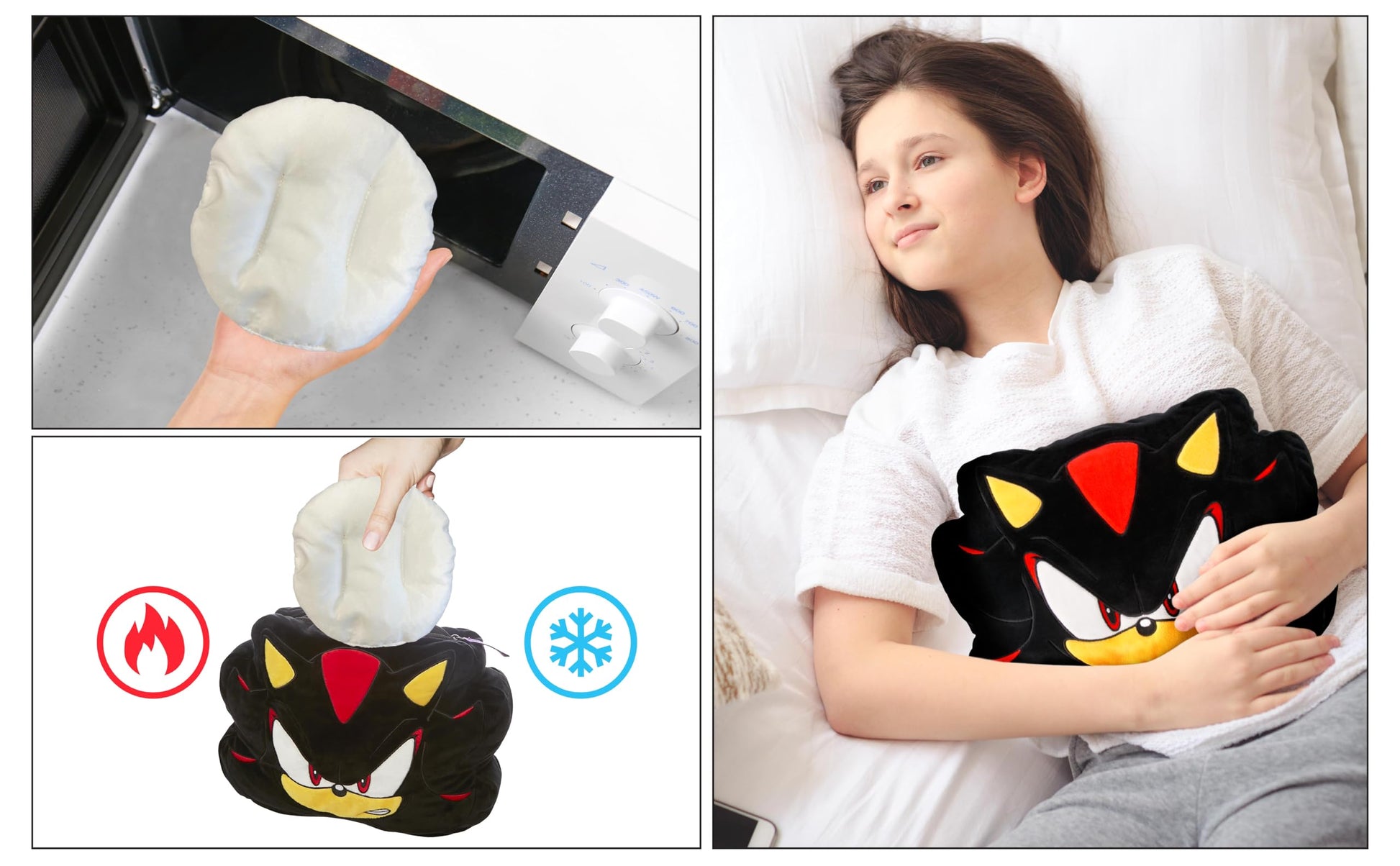 Mighty Mojo Shadow Pouch Pal -10”- Heatable & Cooling Plush Pillow with All-Natural Seed Pouch | Microwavable Comfort for Toddlers | Huggable, Ready