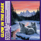 Bits and Pieces - 300 Large Piece Glow in The Dark Puzzle for Adults - Winter's Dawn, Snowy Winter, Wolf - by Artist Jeff Tift - 300 pc Jigsaw