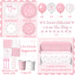 Pink Bow Baby Shower Decorations for Girl - Bow Party Tableware Include Plates,Napkins,Banner A Sweet Little Girl is on Her Way Decorations