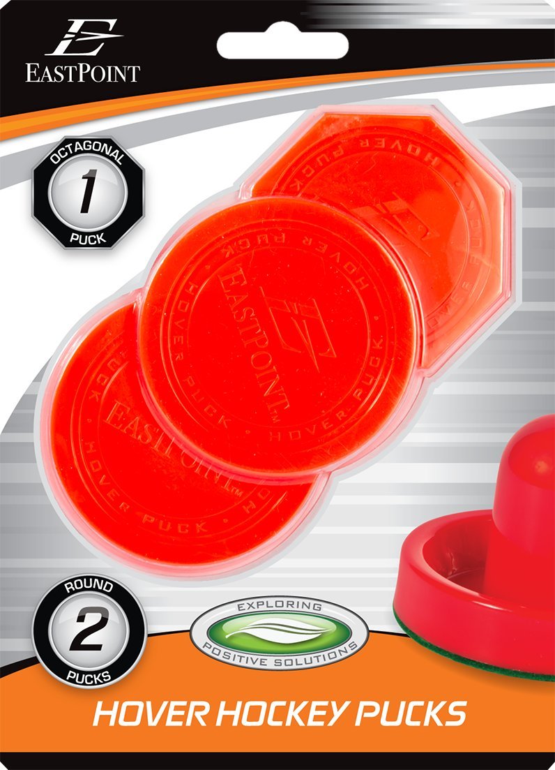EastPoint Sports Air Hockey Pucks - 3 Pucks: 2 Round + 1 Octagonal, Replacement Pucks for Air Hockey Table