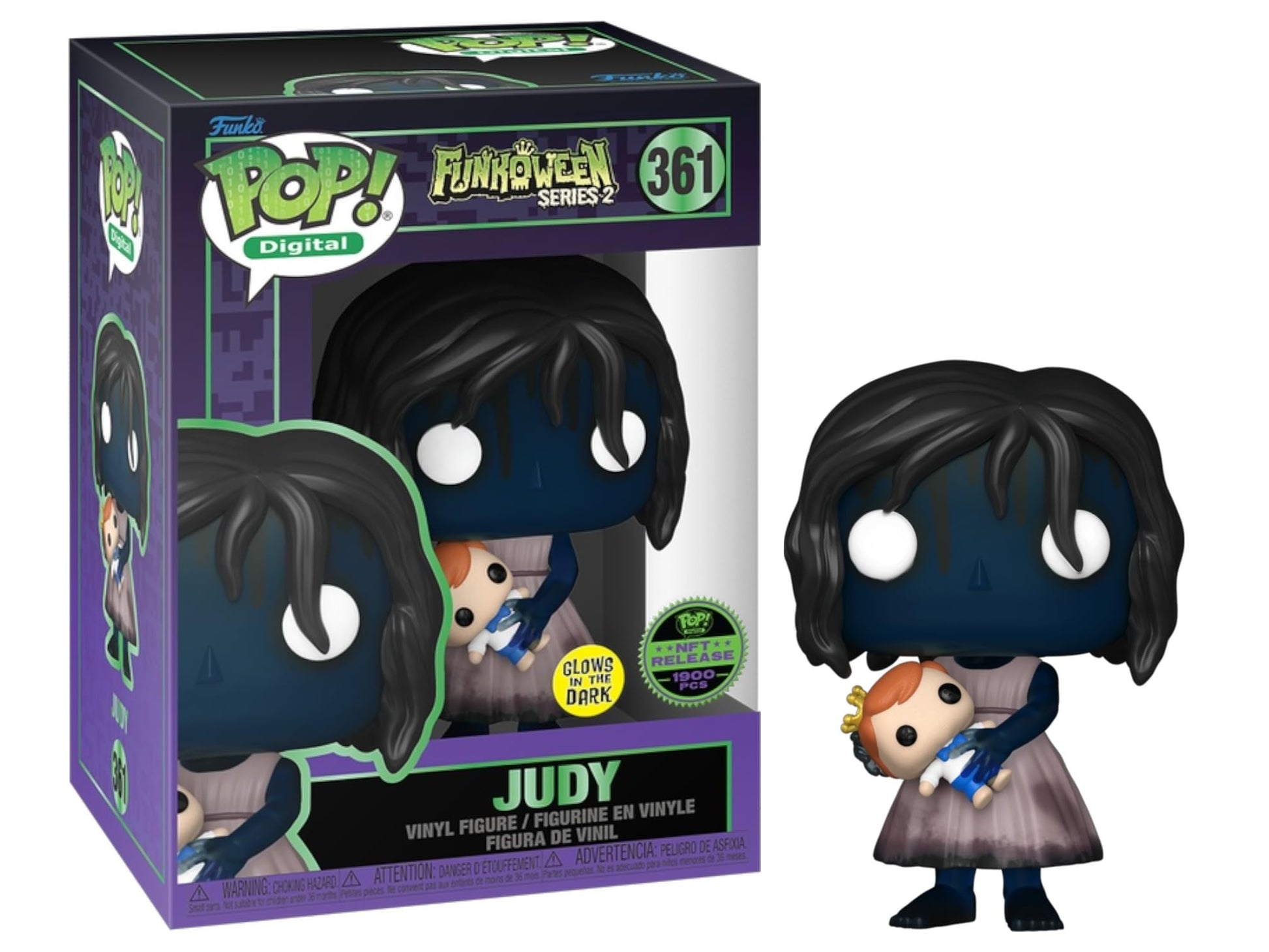 Funko Pop! Digital Judy Vinyl Figure, Funkoween Series 2, Glows in the Dark, NFT Release, #361