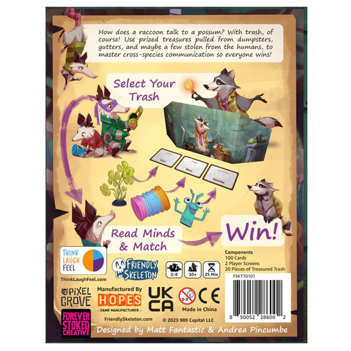 Friendly Skeleton Trash Talk The Board Game: Communicate Using Trash!