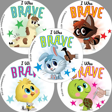 SmileMakers I was Brave Little Animals Stickers - Toys and Giveaways - 100 per Pack