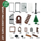 BroTex Doors Windows Accessories Bricks Pieces, City House Parts Garden Classic Road Lamp Light Ladder Gate Castle, Creative DIY Construction