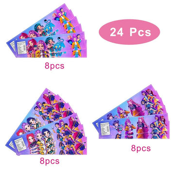 24PCS Demon Hunters Water Bottle Labels Stickers Birthday Party Supplies Party Favors for Kids Birthday Decorations