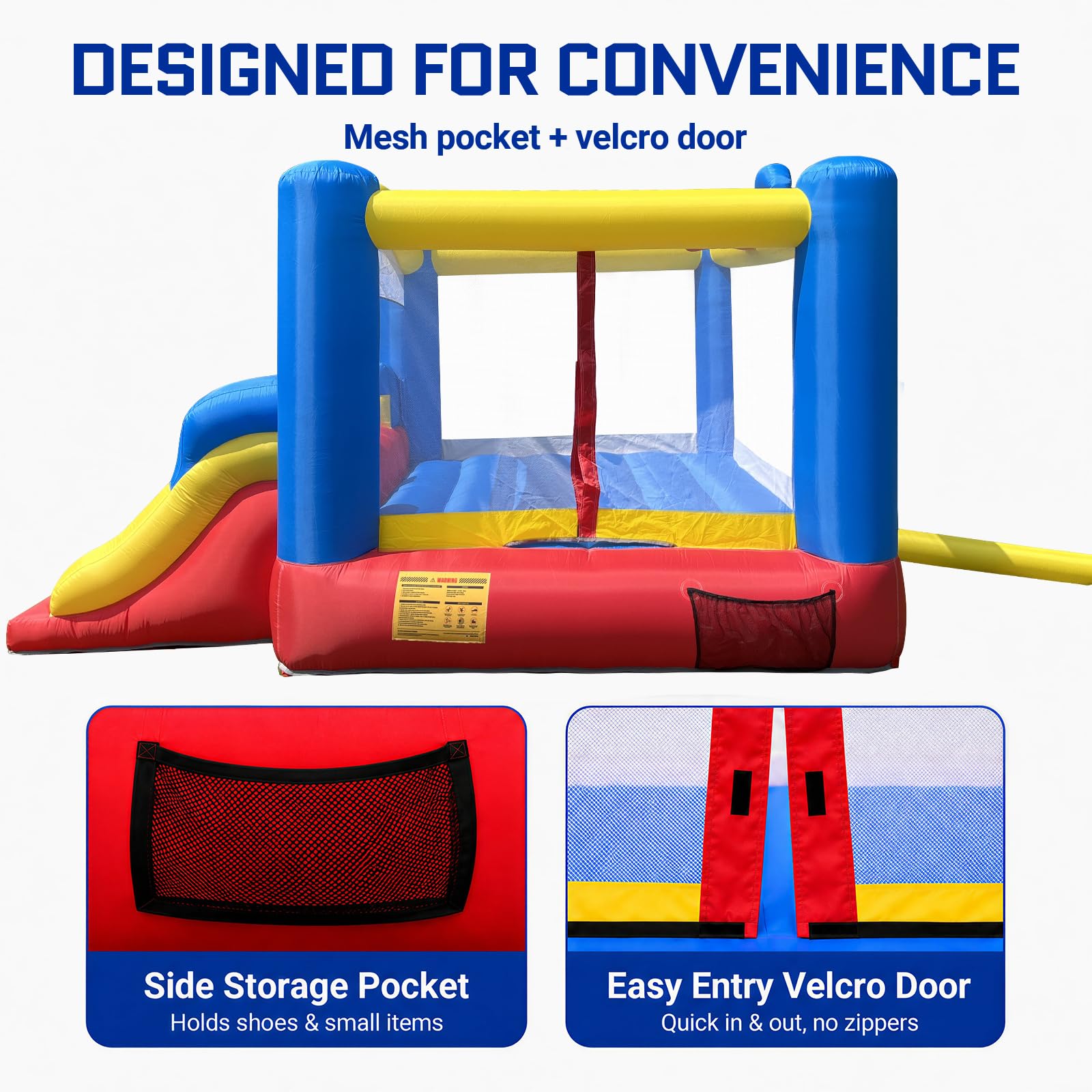 OZIS 12FT Inflatable Bounce House with Double Slides & Basketball Hoop, Blow Up Jumping Bouncy Castle with Blower, Bounce House for Kids Suitable