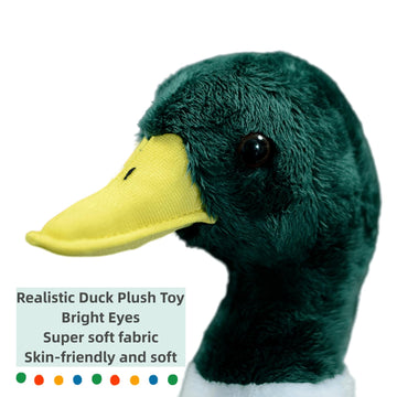 FRANKIEZHOU Realistic Mallard Duck Plush-12”Long, Lifelike Duck Stuffed Animal, Duck Plush, Soft Duck PlushToys,Gifts for Kids,Baby Gift,Cute
