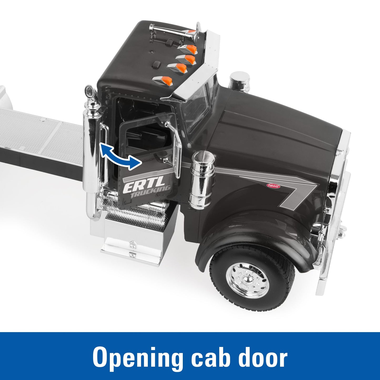 Tomy Big Farm Peterbilt Semi Truck - 1:16 Scale - Includes Livestock Trailer and 4 Cows - Durable Truck Toy with Lights and Sounds, Opening Doors