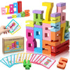XPQKDC Wooden Number Building Blocks - 20Pcs Stacking for 3+ Years Old Kids, Digital Building Blocks, 1-10 Digital Blocks Toys, Balance Competition