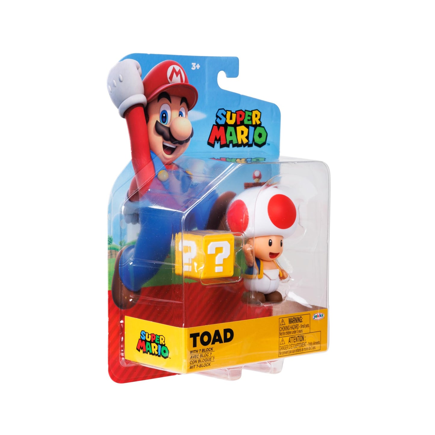 Super Mario 4" Action Figures Red Toad with Question Block
