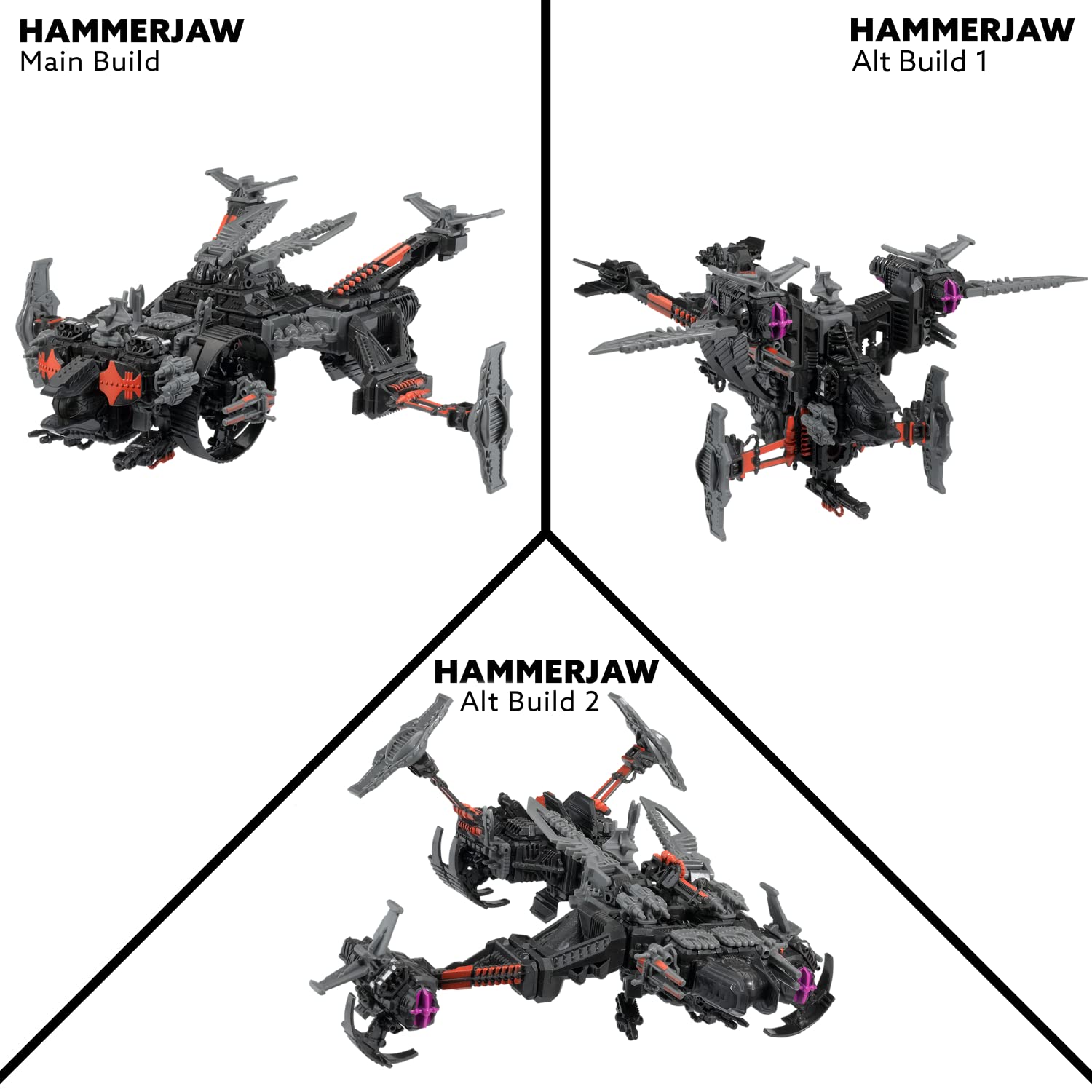 Snap Ships - KOMPLEX Hammerjaw K.L.A.W. Gunship - Building Toy Sets - 3 Builds - Ages 8+