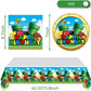 FOR Mario Party Tableware, 20 Plates and 20 Napkins and Tablecloth71 '' x 42 ''Super Bros Birthday Party Decorate Supplies