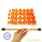 Bescon 28pcs Translucent Orange Mini Polyhedral Dice Set in Tube, Small Role Playing Polyhedral Dice 4X7pcs,Mini Gem Dice Set