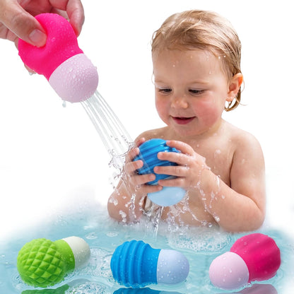 Sensory Water Squeeze Bath Toys, 3Pack Silicone Pool Floating Bulb Toys for Toddlers Kids 1-3, Mold Free Textured Water Table Fidget Toys Stocking