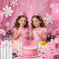 VDESFUEBY 40Pcs Pink Princess Castle Disposable Plastic Cups 12oz Pink Party Cups Disposable Transparent Princess for Princes Themed Birthday Party