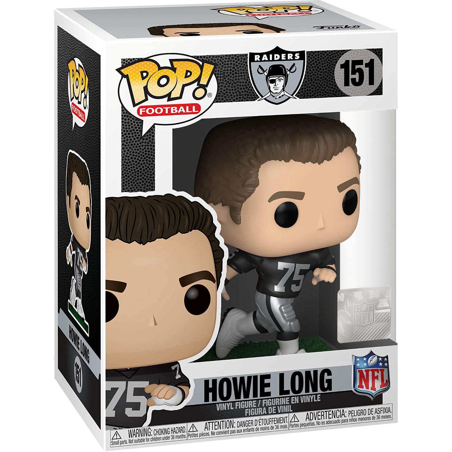 H o w i e L o n g [Raide r s]: Fun ko P o p ! Football Vinyl Figurine Bundle with 1 Compatible 'ToysDiva' Graphic Protector (151-51749 - B)