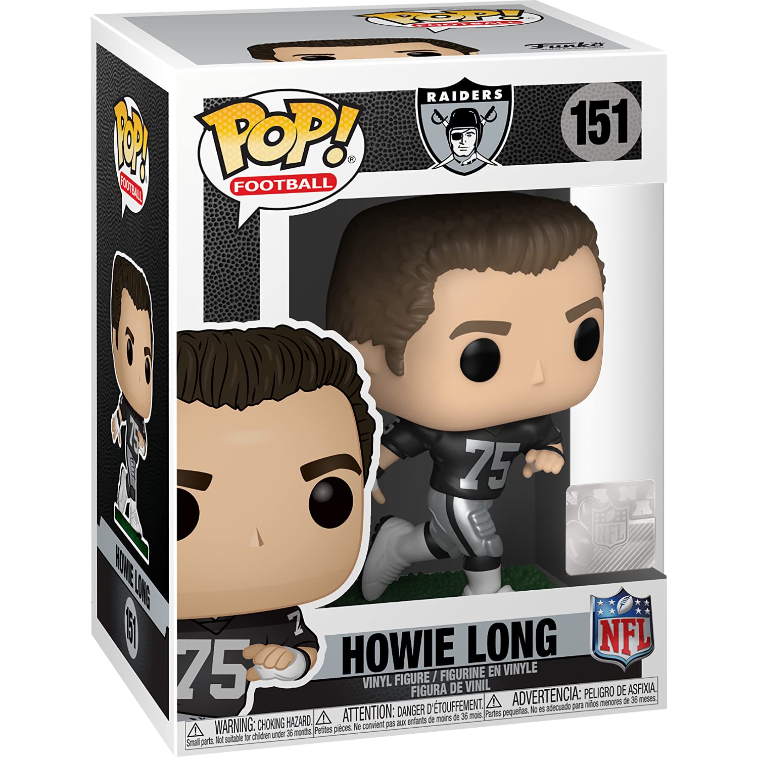 H o w i e L o n g [Raide r s]: Fun ko P o p ! Football Vinyl Figurine Bundle with 1 Compatible 'ToysDiva' Graphic Protector (151-51749 - B)