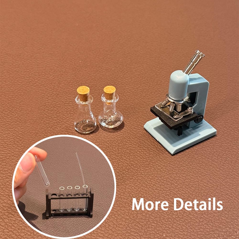1/12 Miniature Dollhouse Accessories Kit, Laboratory Microscope