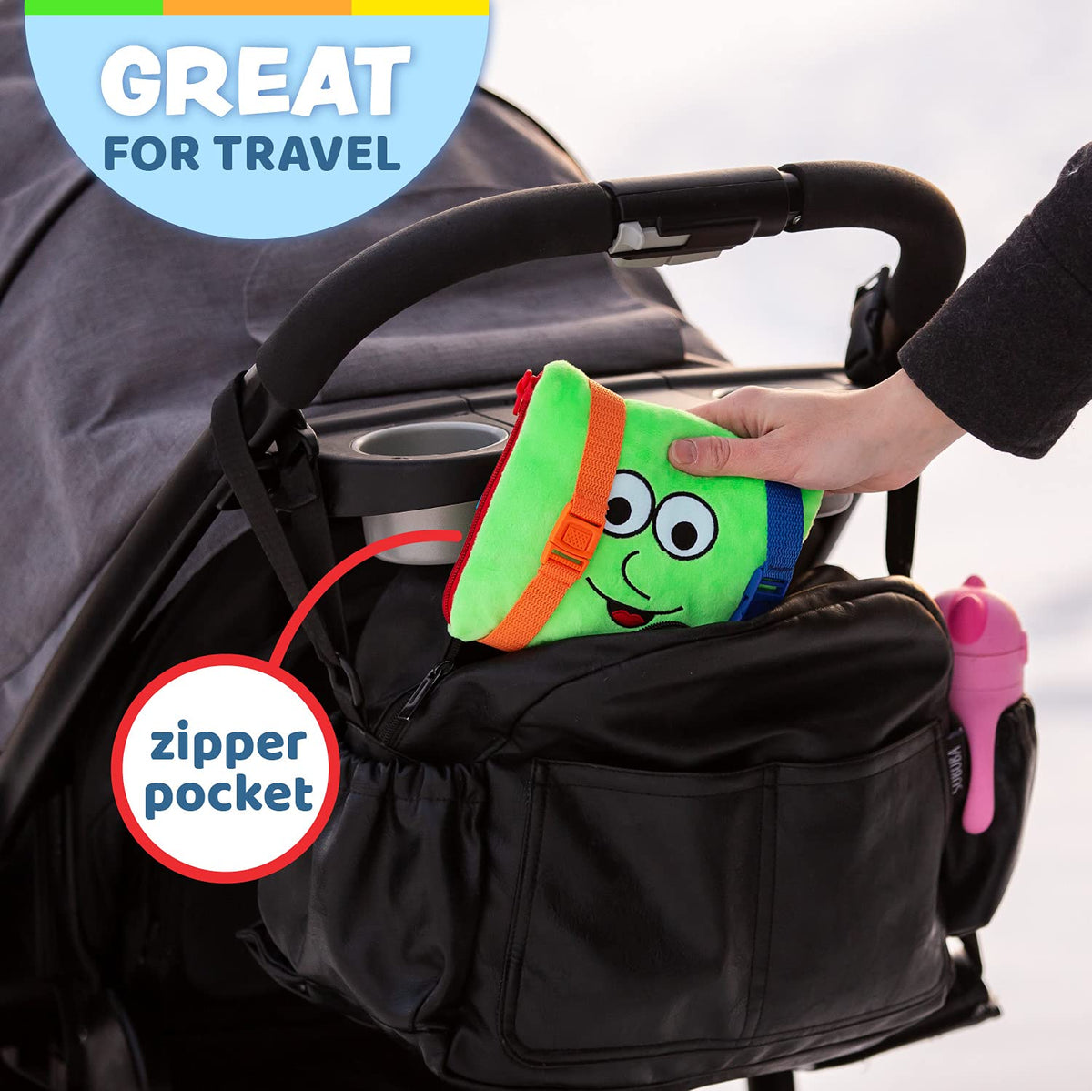 Buckle Toys - Buster Square - Learning Activity Toy - Develop Fine Motor Skills and Problem Solving - Easy Travel Toy - Educational Classroom Must