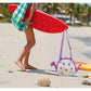 AUONY Beach Toy Mesh Beach Bag Kids Shell Bag Dinosaur Beach Sand Toy Totes for Holding Shells Beach Toys Sand Toys Swimming Accessories for Boys