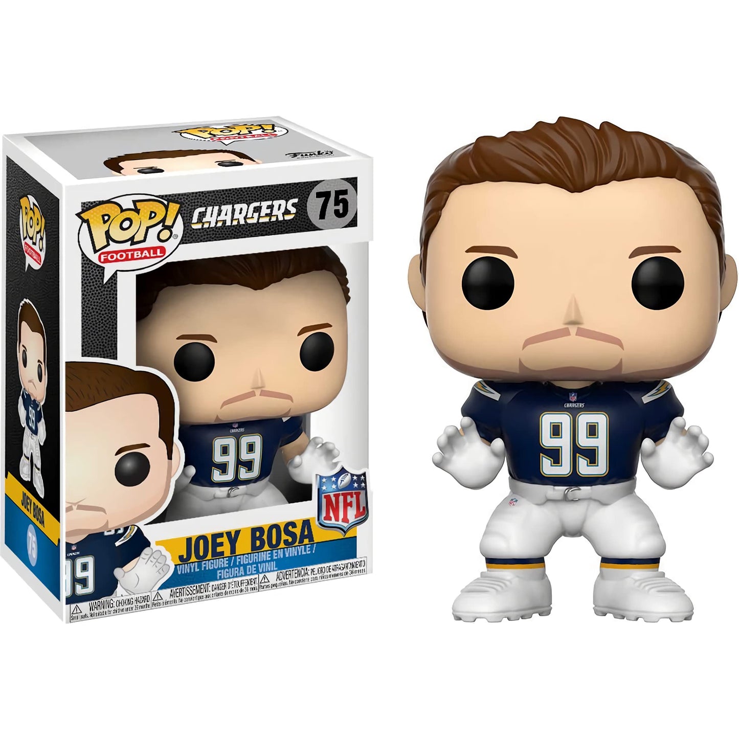 J o e y B o s a [Charge r s Home]: Fun ko P o p ! Football Vinyl Figurine Bundle with 1 Compatible 'ToysDiva' Graphic Protector (075-20166 - B)