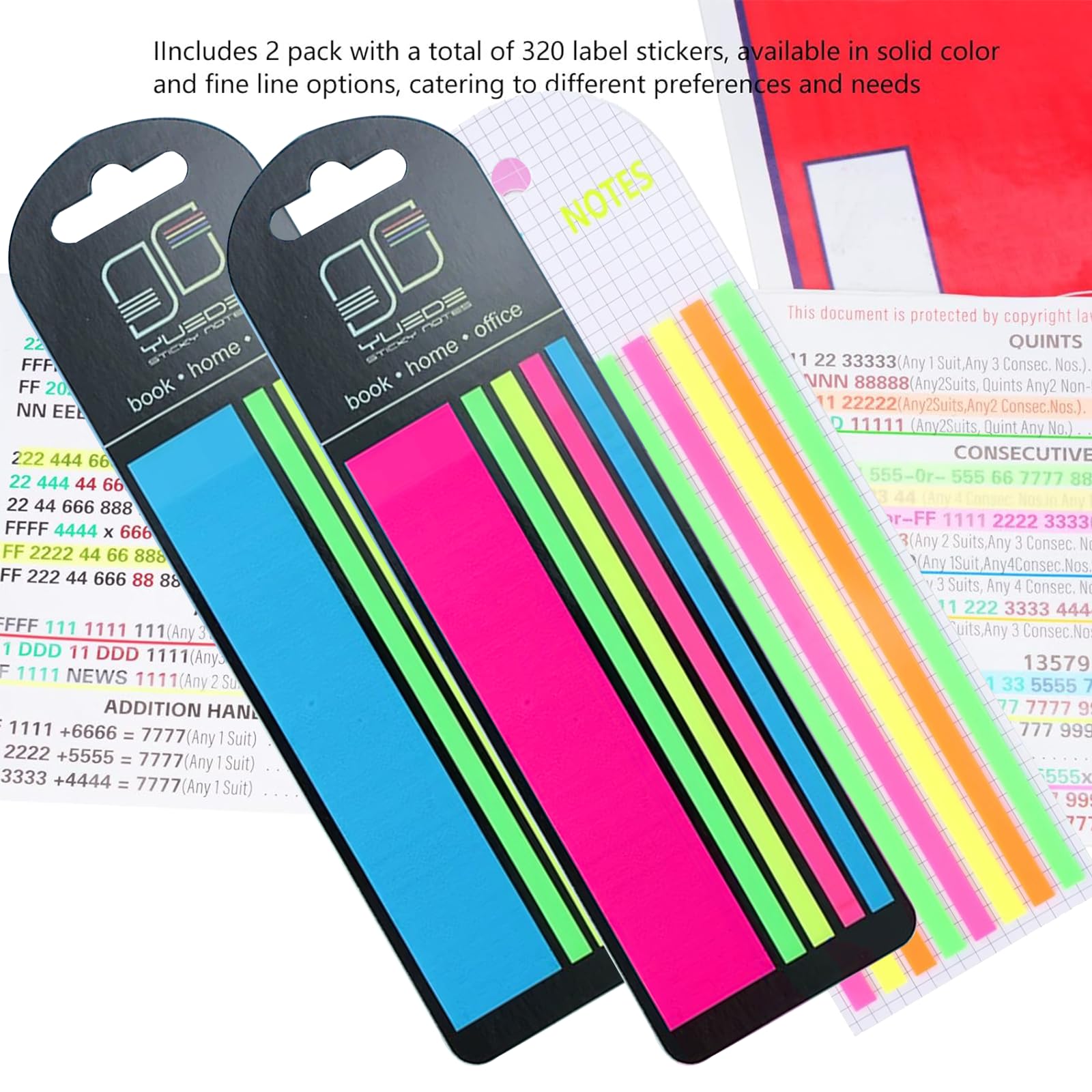 400?Transparent Sticky Mahjong Cards Rule Reader with Highlighter Tape Mahjong Line Finder for Players and Beginners Non Residue Reusable Mahjongs