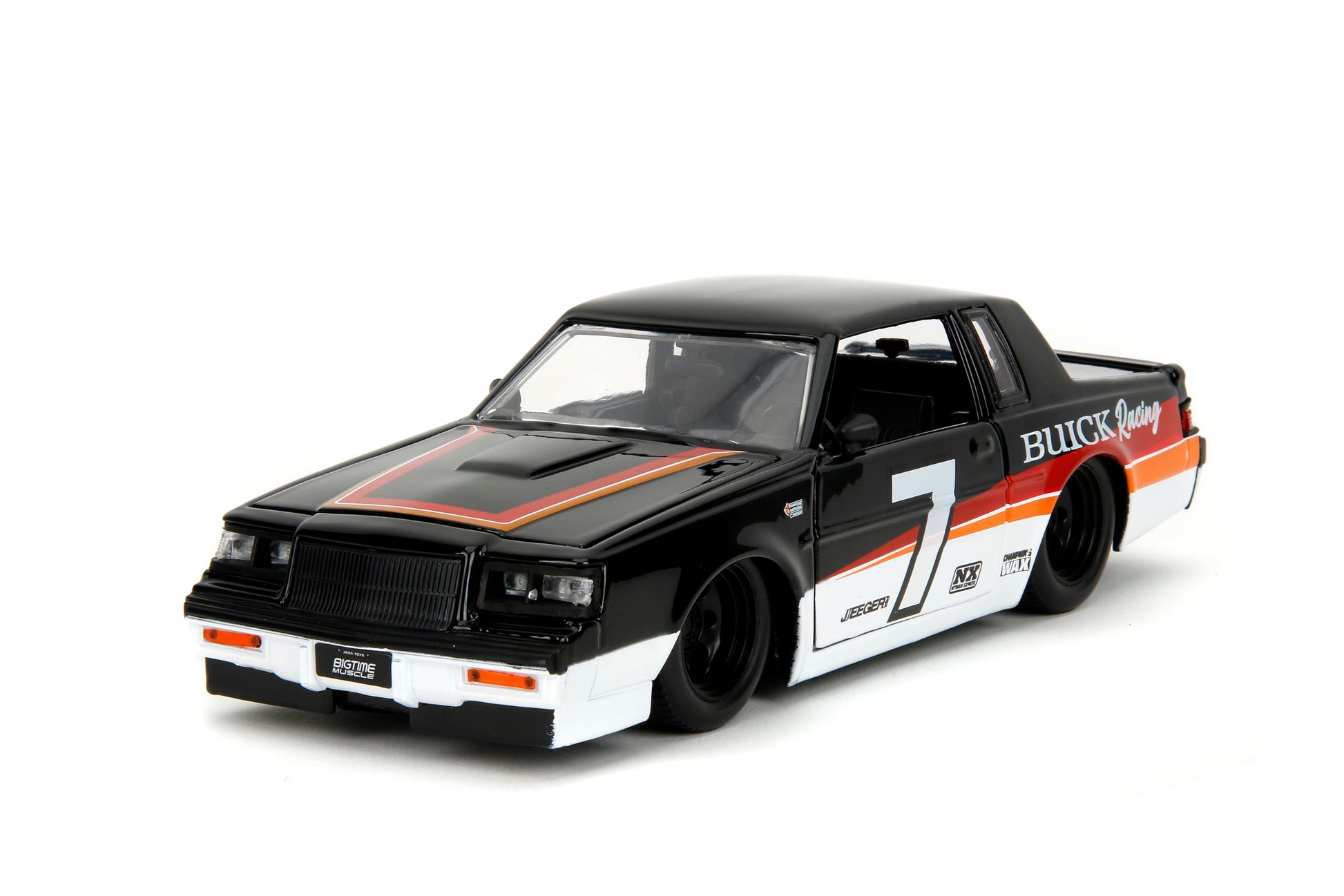Jada Bigtime Muscle 1:24 1987 Buick Grand National Die-Cast Car, Toys for Kids and Adults(Black/White)