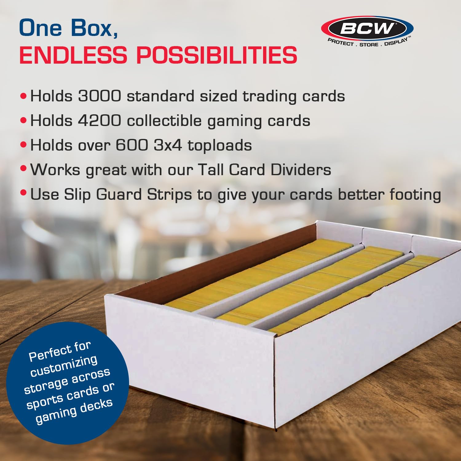 BCW Super Shoe Storage Box - 5 Pack | Cardboard Organizer for Trading, Gaming & Collectible Use | Holds 3,000 Standard or 600 3x4 Toploaders |