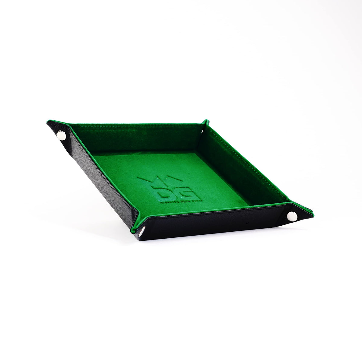 FanRoll Fold Up Velvet Dice Tray w/PU Leather Backing: Green, Role Playing Game Dice Accessories for Dungeons and Dragons