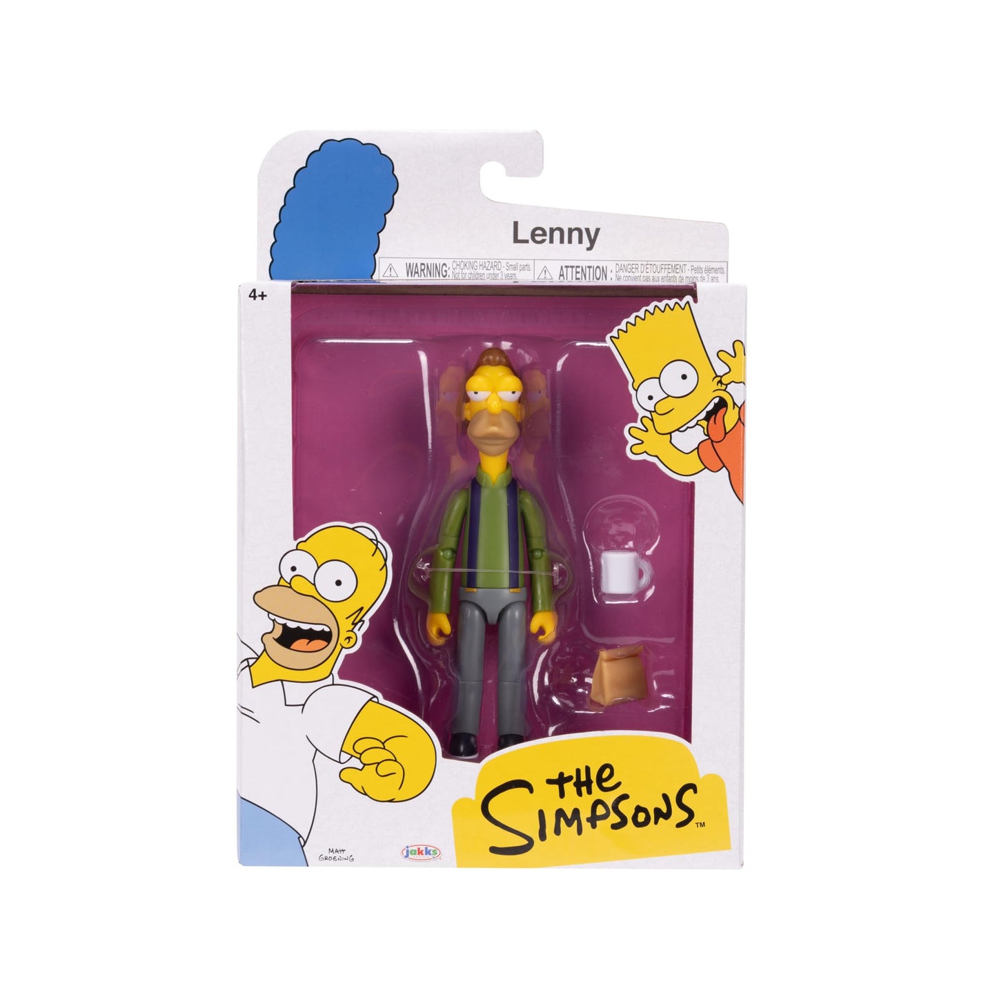 The Simpsons 5" Action Figure Lenny Leonard with Lunch Bag & Carl Mug Wave #3