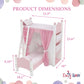 Emily Rose 18 Inch Doll Loft Bunk Bed Pink - Wooden Doll Bunkbed with Storage Shelves, Ladder, Removable Single Bed, 2 Polka Dot Bedding Sets &